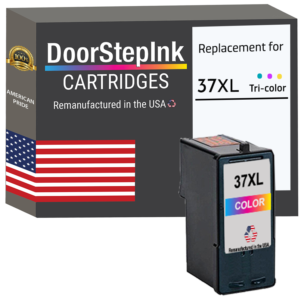 DoorStepInk for Lexmark #37XL Color Remanufactured in the USA Ink Cartridge, 18C2180