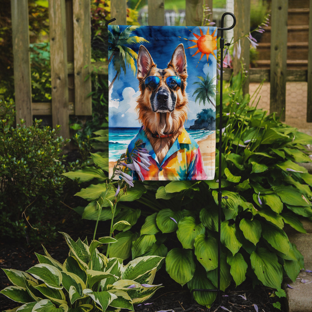 German Shepherd Summer Beach Time Garden Flag