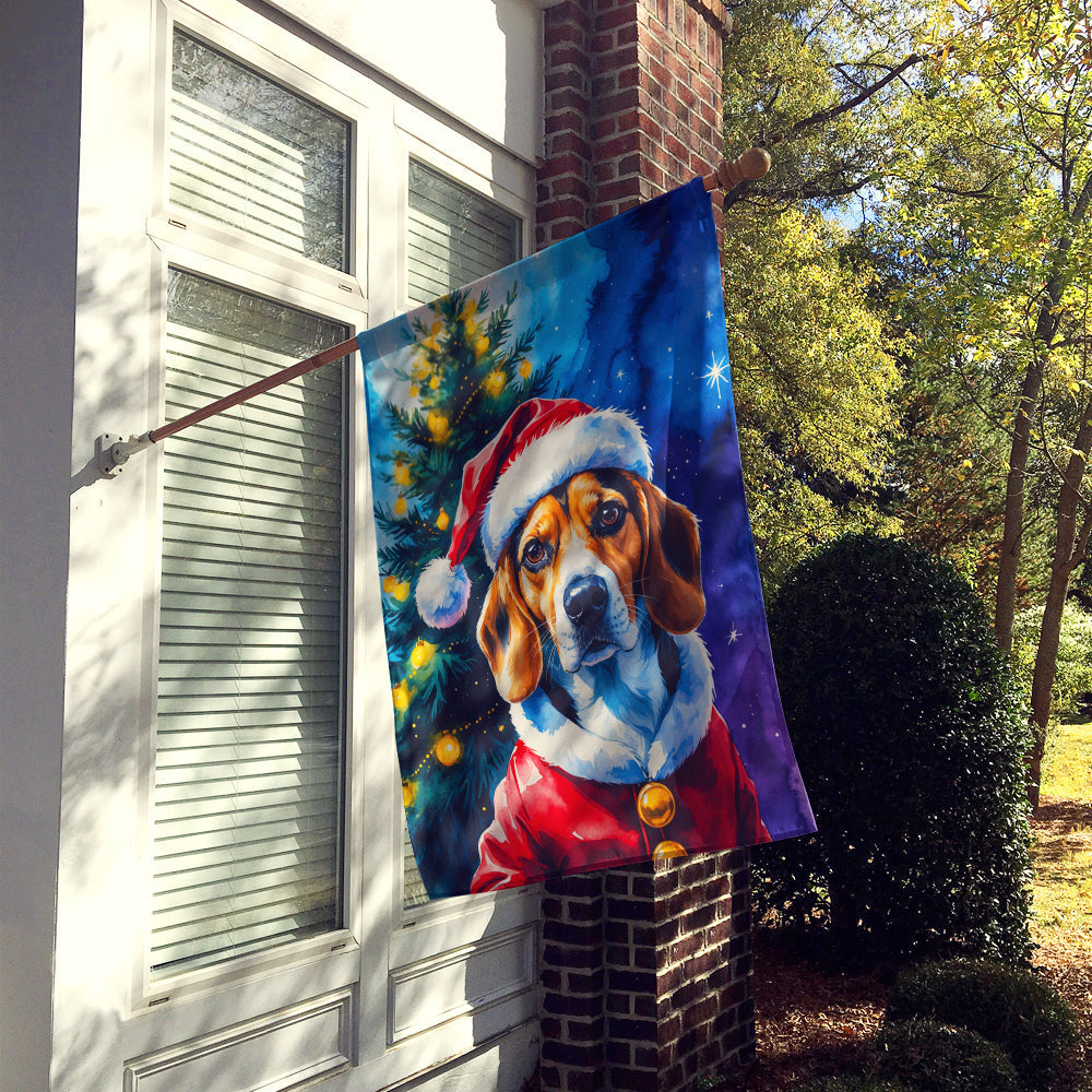 Beagle Christmas House Flag
