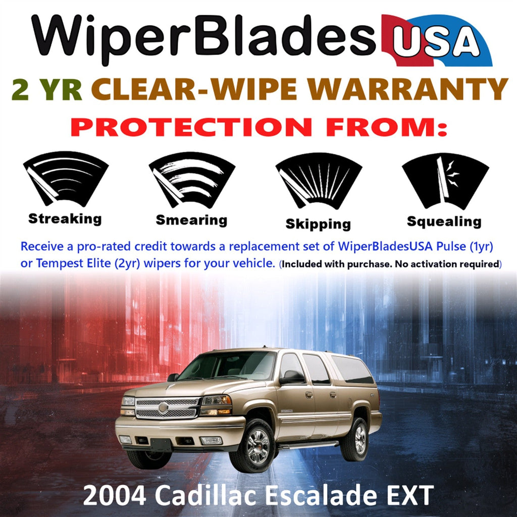 2004 Cadillac Escalade EXT Wiper Blades w/2yr Wear Warranty (Set of 2) Wipers